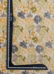 Cotton Flex Yellow Floral Pattern Discharge Print Fabric Cotton Flex Yellow Floral Pattern Discharge Print Fabric