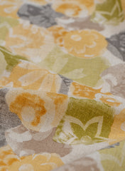 Cotton Flex Yellow Floral Pattern Discharge Print Fabric Cotton Flex Yellow Floral Pattern Discharge Print Fabric