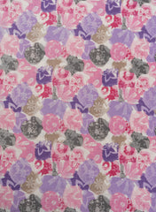 Cotton Flex Purple And Pink Color Floral Pattern Discharge Print Fabric Cotton Flex Purple And Pink Color Floral Pattern Discharge Print Fabric
