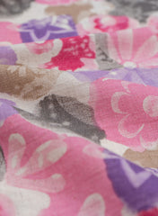 Cotton Flex Purple And Pink Color Floral Pattern Discharge Print Fabric Cotton Flex Purple And Pink Color Floral Pattern Discharge Print Fabric