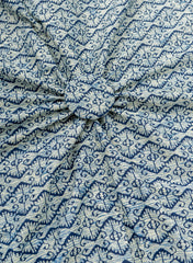 Pure Cotton Cambric Indigo Color Iqat Block Print Fabric Pure Cotton Cambric Indigo Color Iqat Block Print Fabric