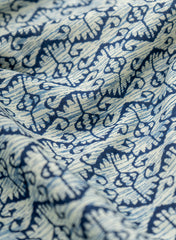 Pure Cotton Cambric Indigo Color Iqat Block Print Fabric Pure Cotton Cambric Indigo Color Iqat Block Print Fabric