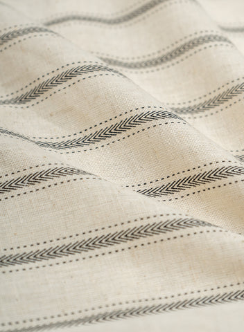 (Pre Cut-2 Meter) Cotton Flex Off-White Color With Grey Stripes Pattern Discharge Print Fabric (Pre Cut-2 Meter) Cotton Flex Off-White Color With Grey Stripes Pattern Discharge Print Fabric
