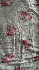 Pure Chiffon Grey Color Floral Digital Print Embroidery Fabric