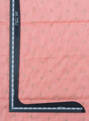 Linen Satin Light Peach Color With Zari Butti Embroidery