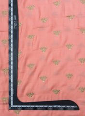 Linen Satin Light Peach Color With Zari Embroidery