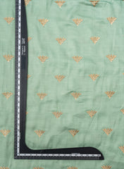 Linen Satin Light Pista Green Color With Zari Embroidery