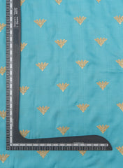 Linen Satin Sky Blue Color With Zari Embroidery