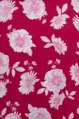 Pure Cotton Cambric Mix And Match Dark Pink Color Block Print Fabric.