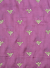 Linen Satin Light Lavender Color With Zari Embroidery
