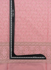 Pure Organza Baby Pink Color Daman Embroidery Big Panna Fabric.