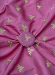 Linen Satin Light Lavender Color With Zari Embroidery