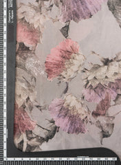 Shimmer Georgette Grey Color Floral Digital Print Fabric