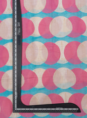 Premium Cotton Mulmul Multi Color Circle Digital Print Fabric.