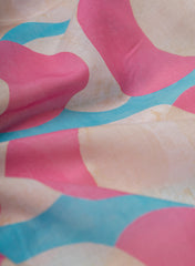 Premium Cotton Mulmul Multi Color Circle Digital Print Fabric.