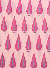 Premium Cotton Mulmul Pink Color Floral Digital Print Fabric.