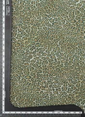 Shimmer Georgette Forest Green Color Animal Digital Print Fabric