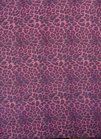 (Pre Cut -1.5 Meter) Shimmer Georgette Magenta Purple Color Animal Digital Print Fabric.