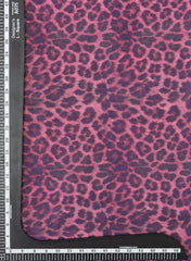 Shimmer Georgette Magenta Purple Color Animal Digital Print Fabric.