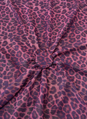 Shimmer Georgette Magenta Purple Color Animal Digital Print Fabric.