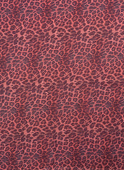 Shimmer Georgette Deep Claret Color Animal Digital Print Fabric.