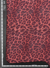 Shimmer Georgette Deep Claret Color Animal Digital Print Fabric.