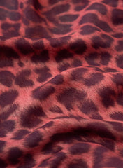 Shimmer Georgette Deep Claret Color Animal Digital Print Fabric.