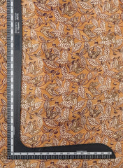 Premium Cotton Mulmul Light Brown Color Floral Digital Print Fabric.
