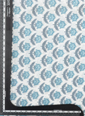 Pure Cotton Cambric White Color With Blue Floral Print Fabric.