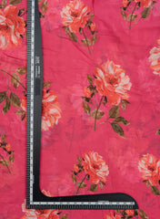 Pure Chinnon Chiffon Shades Of Pink Color Floral Digital Print Fabric