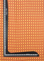 Premium Cotton Mulmul Yellow Color Stripe Digital Print Fabric.