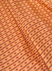 Premium Cotton Mulmul Yellow Color Stripe Digital Print Fabric.