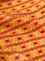 Premium Cotton Mulmul Yellow Color Stripe Digital Print Fabric.