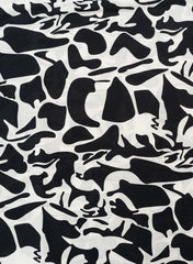 Pure Cotton Cambric Black And White Color Abstract Pattern Fabric.