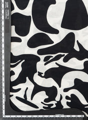 Pure Cotton Cambric Black And White Color Abstract Pattern Fabric.