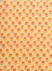 Premium Cotton Mulmul Yellow Color Floral Digital Print Fabric.