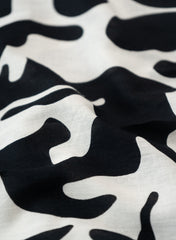 Pure Cotton Cambric Black And White Color Abstract Pattern Fabric.