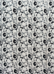 Pure Cotton Cambric Black And White Color Abstract Pattern Fabric.