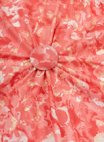 (Precut- 2.5 meter) Pure Cotton Cambric Shades Of Pink Color Abstract Pattern Screen Print Fabric With Foil