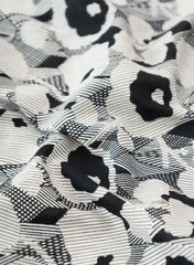 Pure Cotton Cambric Black And White Color Abstract Pattern Fabric.