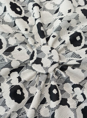 Pure Cotton Cambric Black And White Color Abstract Pattern Fabric.