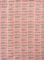 Pure Cotton Cambric Rose Pink Color Paisley Print Fabric.