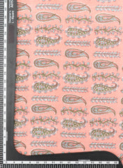 Pure Cotton Cambric Rose Pink Color Paisley Print Fabric.