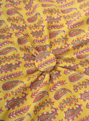 Pure Cotton Cambric Mustad Color Paisley Print Fabric.