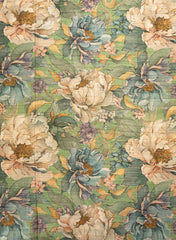 Crush Tissue Light Green Color Floral Digital Print Fabric