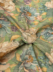 Crush Tissue Light Green Color Floral Digital Print Fabric