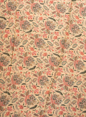 Crush Tissue Cream Color Floral Digital Print Fabric