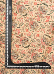 Crush Tissue Cream Color Floral Digital Print Fabric