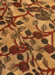 Crush Tissue Beige Color Traditional Digital Print Fabric