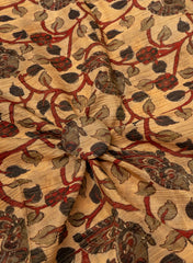 Crush Tissue Beige Color Traditional Digital Print Fabric